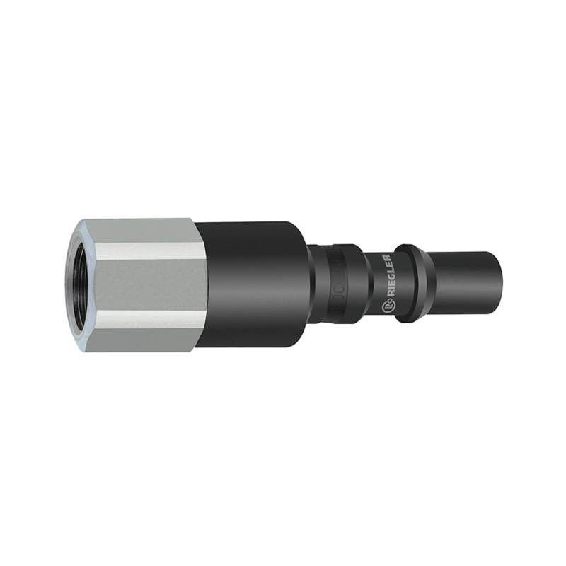 RIEGLER Nippel mit RSV für Kupplungen NW 8, ISO 6150 C, Stahl, G 3/8 IG