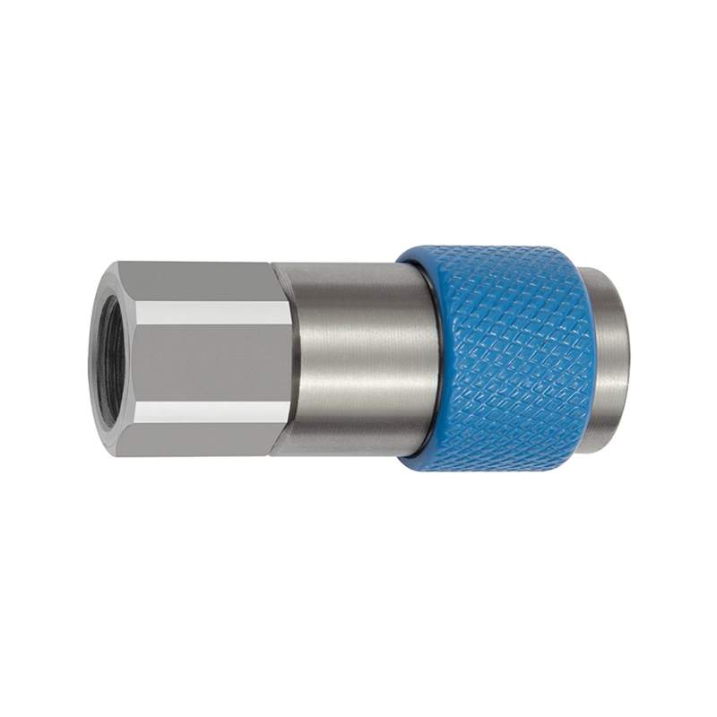 RIEGLER Unv. Dreh-Sicherheitskupplung NW 6, ISO 6150 C, G 1/2 IG, blau
