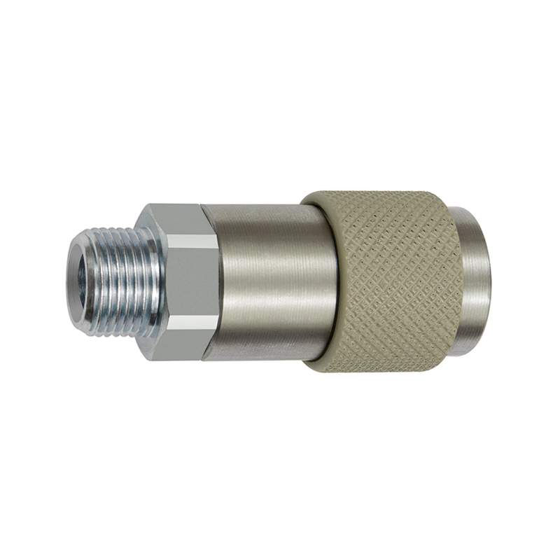 RIEGLER Unv. Dreh-Sicherheitskupplung NW 6, ISO 6150 C, G 1/4 AG, grau