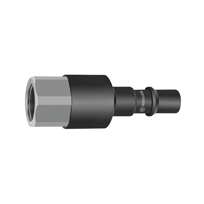 RIEGLER Nippel mit RSV für Kupplungen NW 11, ISO 6150 C, Stahl, G 1/2 IG