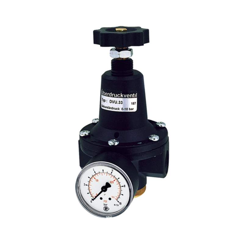 RIEGLER Druckbegrenzungsventil, inkl. Manometer, G 1/2, 0,5 - 5,5 bar
