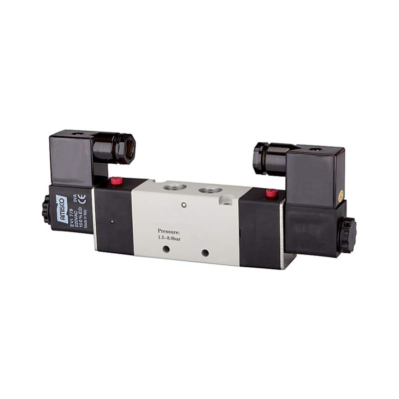 RIEGLER 5/2-Wegeventil elektropneumat. »4V« bistabil, G 1/2, 230 V, 50 Hz