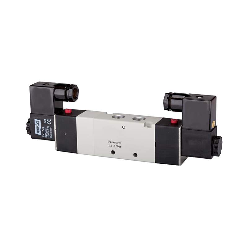 RIEGLER 5/3-Wegeven. elektropn. Mitte belüft., G 1/8 230V 50Hz 400l/min