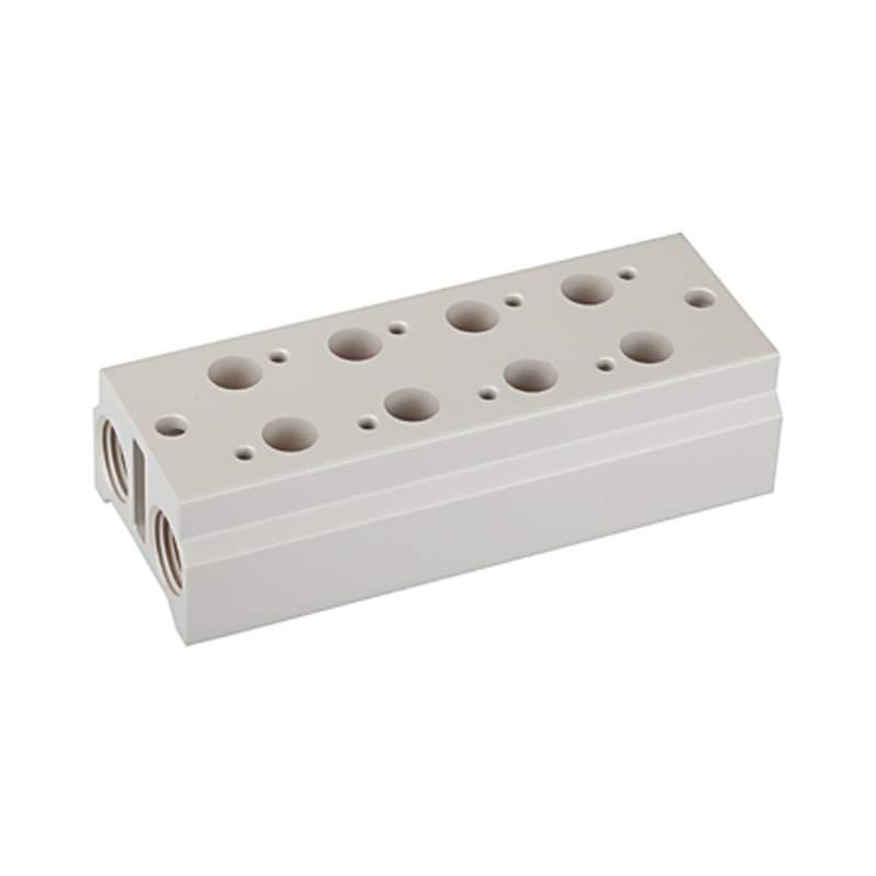 RIEGLER Mehrfach-Grundplatte für 3/2-Wegeventile, 4 Positionen, M5, G 1/8
