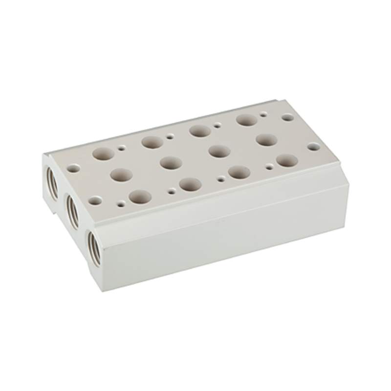 RIEGLER Mehrfach-Grundplatte für 5/2-5/3-Wegeventile, 5 Positionen, G 1/2