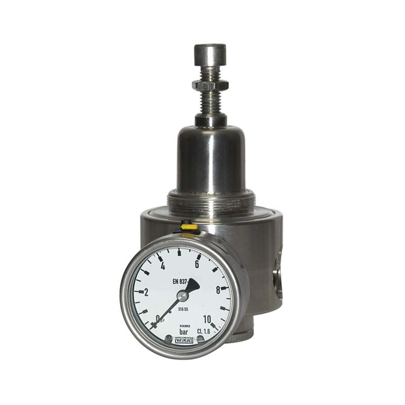 RIEGLER Edelstahl-Druckregler, 1.4404, rücksteuerbar, G 1/2, 1,0 - 15 bar