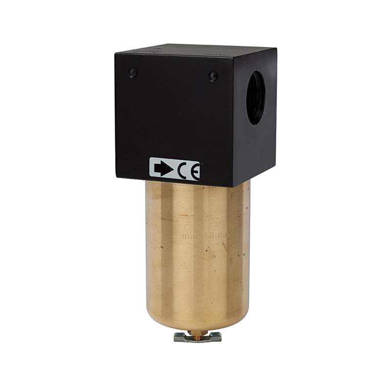 RIEGLER Mikrofilter für hohe Drücke bis 60 bar, Handablassventil, G 3/4