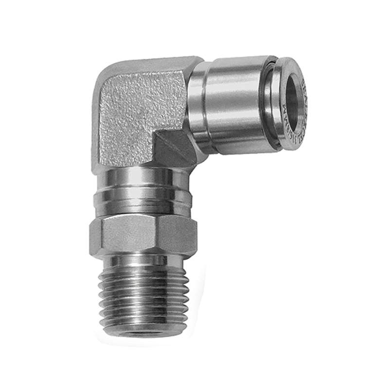 RIEGLER L-Steckverschraubung, drehbar, R 1/4 a., Schlauch-Ø 4, ES 1.4404