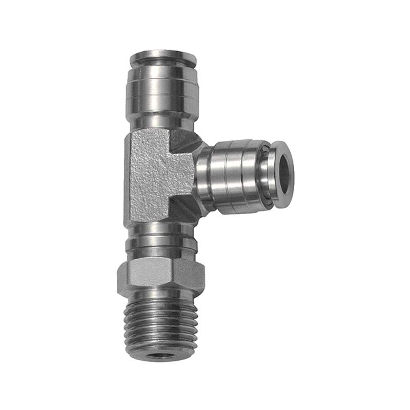 RIEGLER T-Steckverschr., L-Form, drehbar, R 3/8 a., Schlauch-Ø 10, ES
