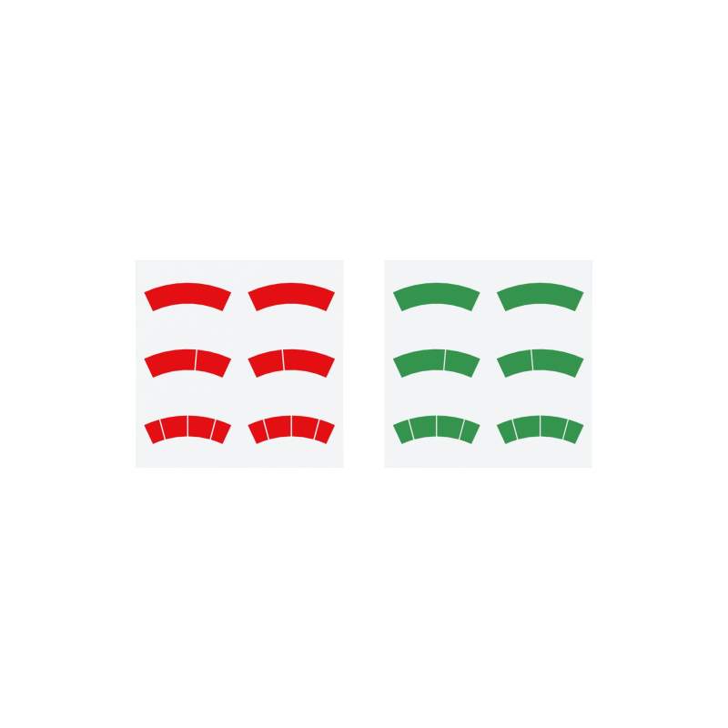 RIEGLER Aufkleber-Set, rote und grüne Kreisbögen, Ø-160, für Manometer