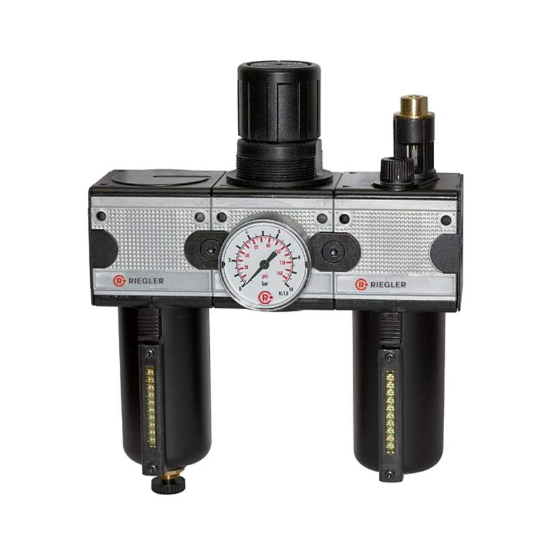 RIEGLER Wartungseinheit 3-tlg. »multifix« mit Metallbehälter, BG 3, G 3/4