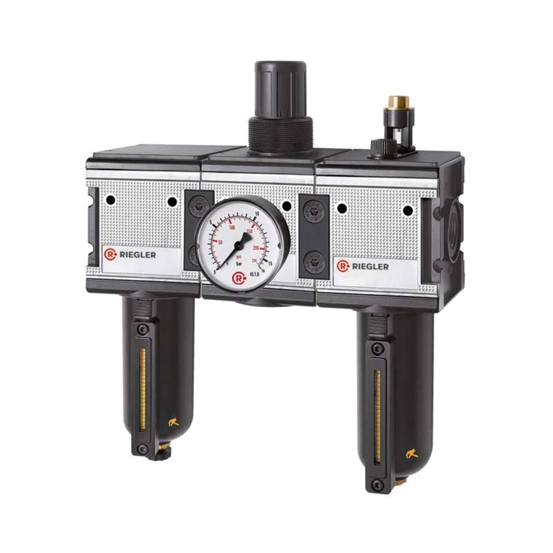 RIEGLER Wartungseinheit 3-tlg. »multifix« mit Metallbehälter, BG 4, G 3/4