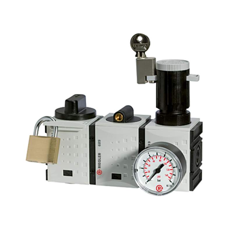 RIEGLER Wartungsstation SAFETY »FUTURA«, KH-AV-DR, BG 2, G 1/2, 2,5-8 bar