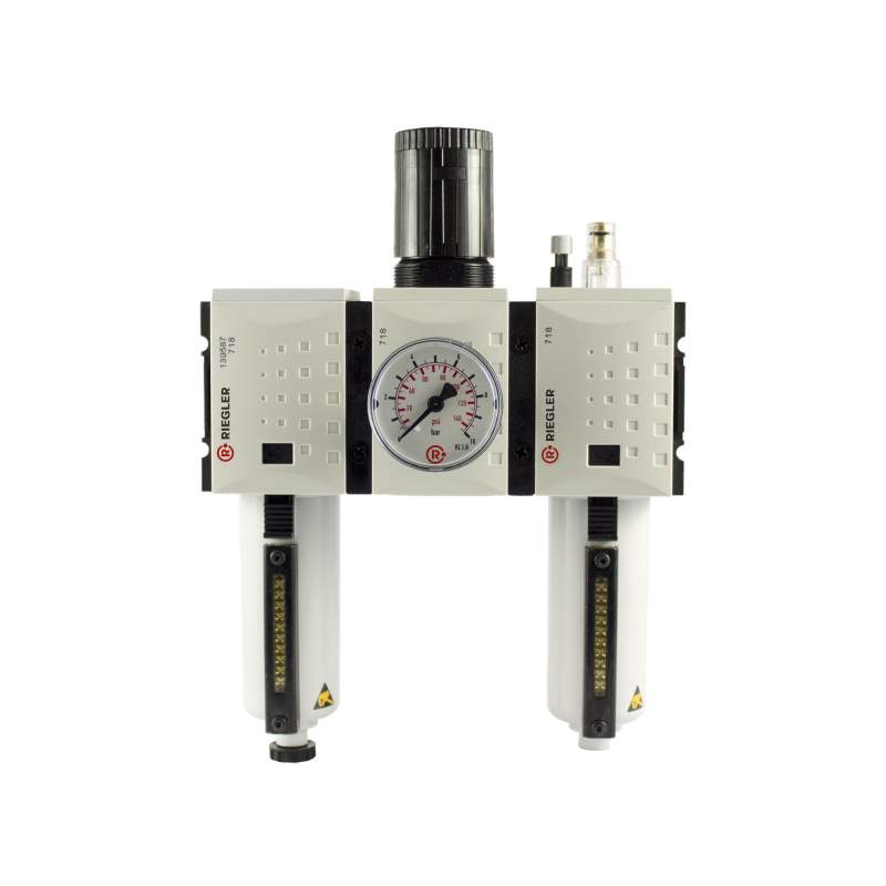 RIEGLER Wartungseinheit 3-tlg. »FUTURA«, MBeh., BG 4, G 1, 0,5-8 bar, HA