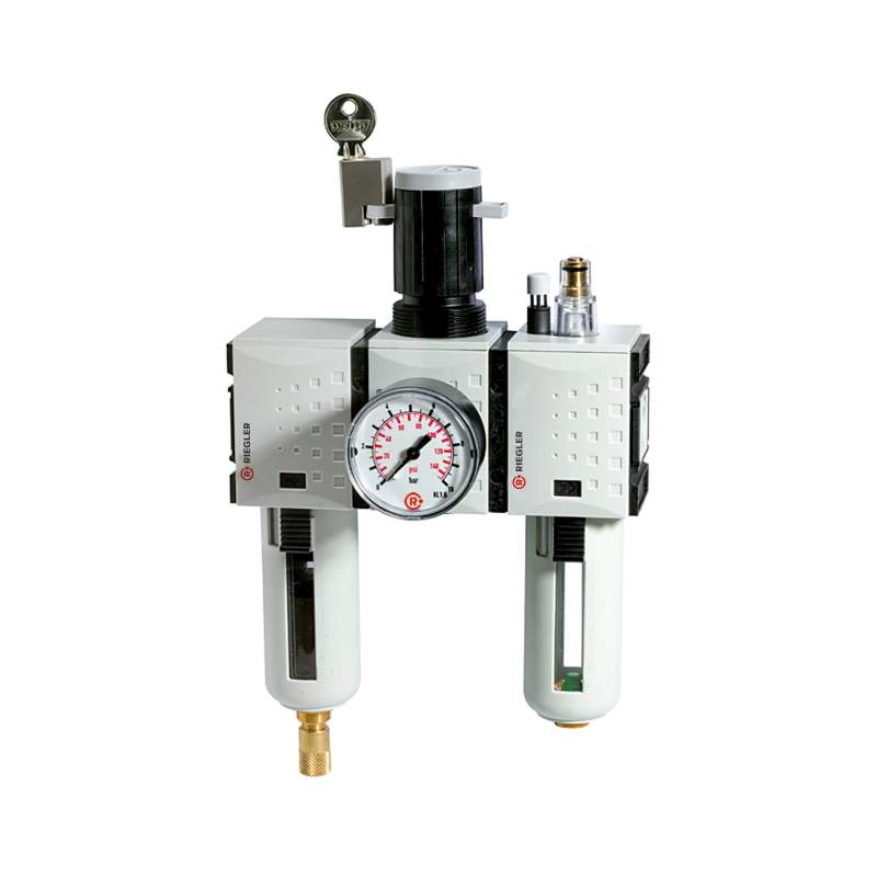 RIEGLER Wartungseinheit 3-tlg. »FUTURA«, PC, BG 4, G 1, 0,1 - 2 bar, VA