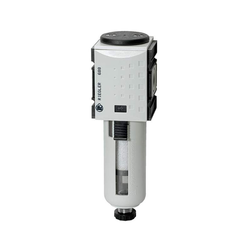 RIEGLER Vorfilter »FUTURA«, PC-Beh., Schutzkorb, 0,3 µm, BG 4, G 3/4, VA