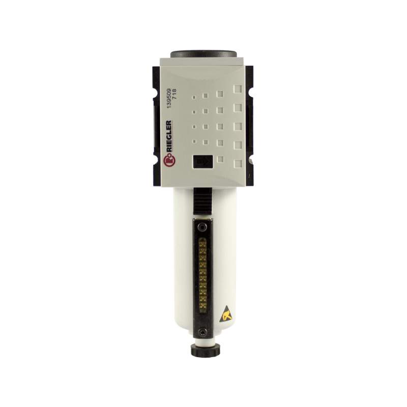 RIEGLER Vorfilter »FUTURA«, Metallbeh., Sichtrohr, 0,3 µm, BG2, G 1/2, VA