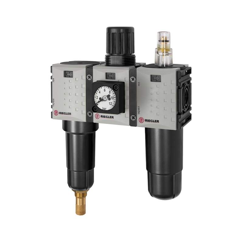 RIEGLER WE 3-tlg. »FUTURA-mini«, Metallb., Kompaktmano., G1/4, 0,5-10, VA