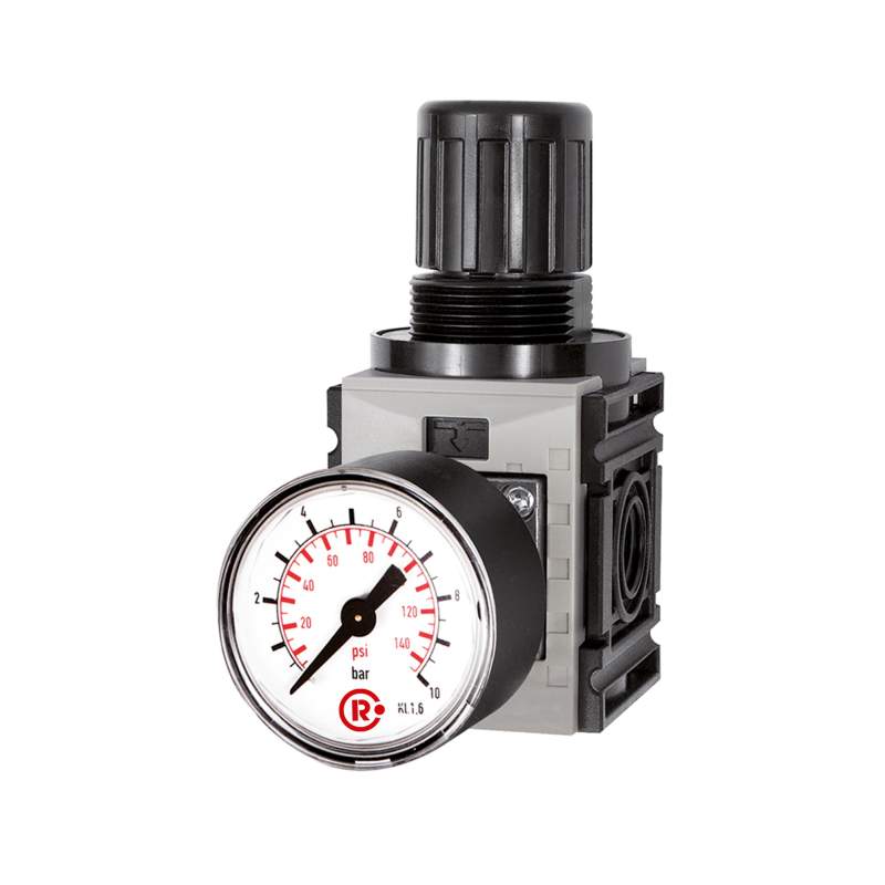 RIEGLER Druckregler, d. DV »FUTURA-mini«, Standardmano., G 1/4, 0,5-8 bar
