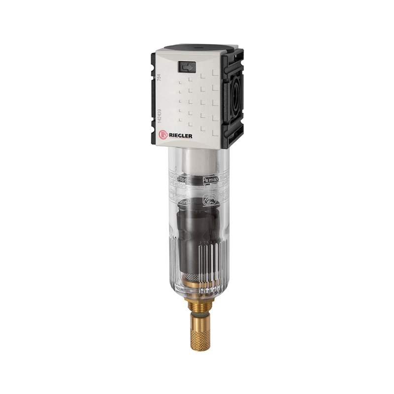 RIEGLER Filter »FUTURA-mini« mit PC-Behälter, 5 µm, BG 0, G 1/4, VA