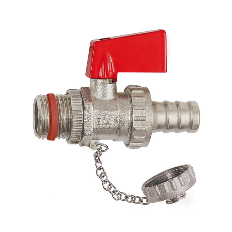 RIEGLER KFE-Kugelhahn, Messing vernickelt, G 1/2, Tülle LW 13