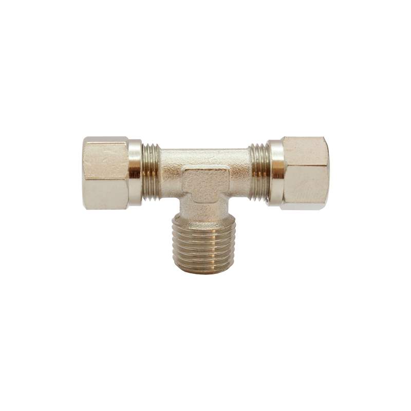 RIEGLER T-Einschraubverschraubung, R 1/4 a., Rohr-Außen-Ø 6 mm, MS vern.