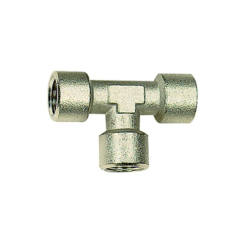 RIEGLER T-Stück, innen/innen/innen, G 1/8, SW 10, Messing vernickelt