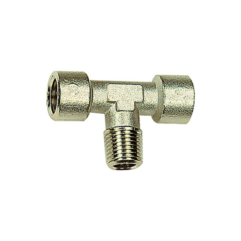 RIEGLER T-Stück, innen/außen/innen, G/R 1/8, SW 10, Messing vernickelt