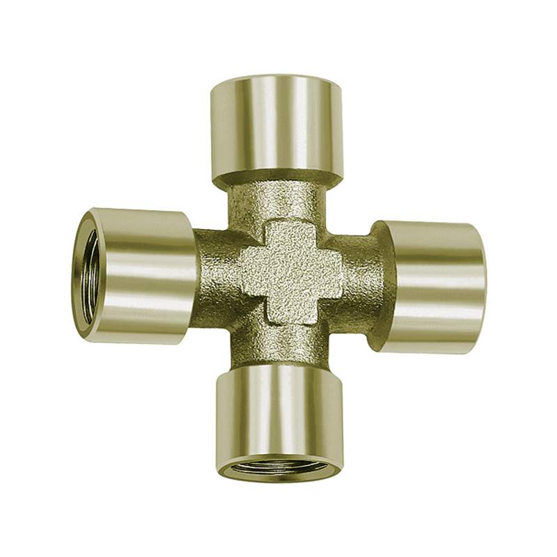 RIEGLER Kreuzstück, 4 x innen, G 1/8, SW 10, Messing vernickelt