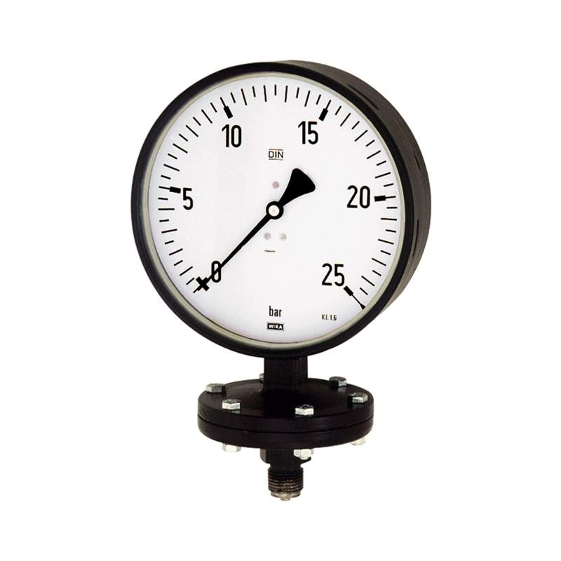 RIEGLER Plattenfedermano, Robust., G 1/2 radial unten, 0-25,0 bar, Ø 100