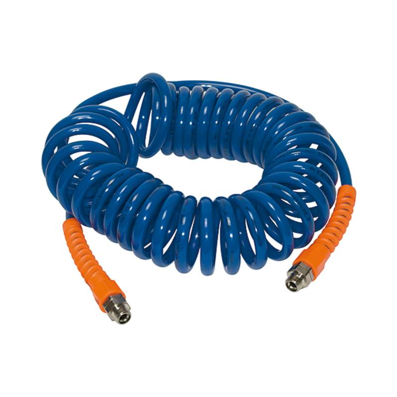 RIEGLER Spiralschl., Verschraubung, Knickschutz, PU, G 3/8, ø 12x8, 10 m