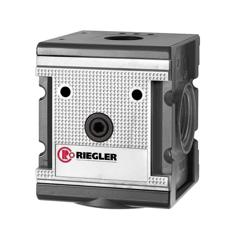 RIEGLER Verteiler »multifix«, breite Ausführung, BG 4, G 1, 4 Abgänge
