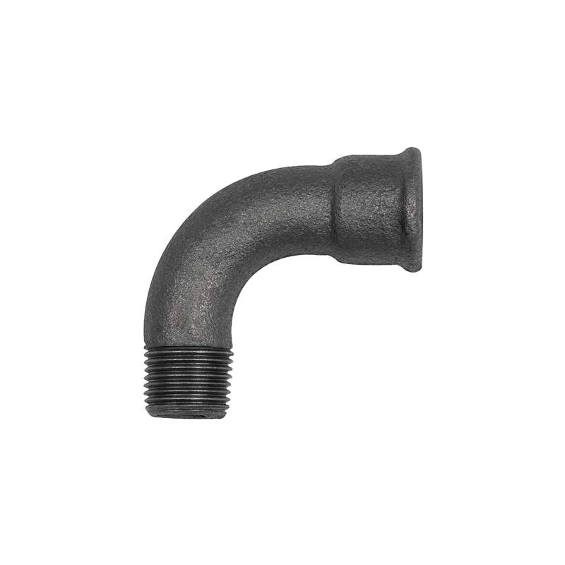 RIEGLER Bogen 1, 90°, lang, Rp 2 i., R 2 a., Temperguss schwarz