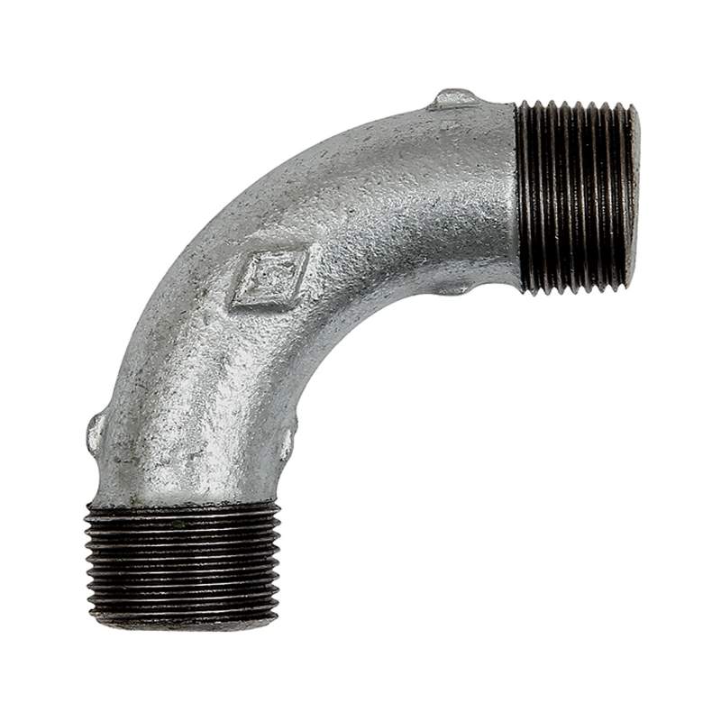 RIEGLER Bogen 3, lang, 90°, AG/AG, R 1, schw. Temperguss feuerverz.