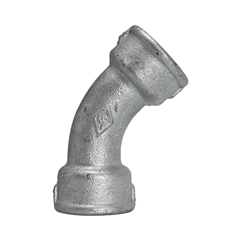 RIEGLER Bogen 41, 45°, IG/IG, Rp 1 1/4, schwarzer Temperguss feuerverz.