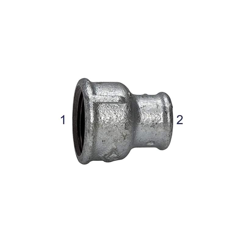 RIEGLER Muffen 240, IG/IG, Rp 2, Rp 1/2, schw. Temperguss feuerverz.