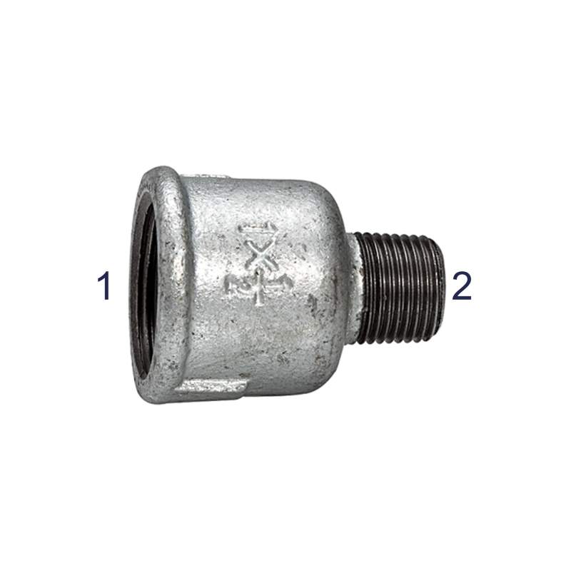 RIEGLER Reduziermuffe 246, IG/AG, Rp 1, R 3/4, schwarzer Temperguss