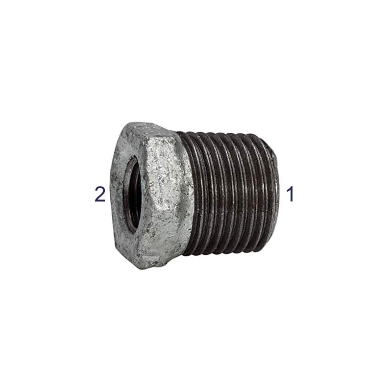 RIEGLER Reduzierstück 241, AG/IG, R 1/2, Rp 1/4, schwarzer Temperguss