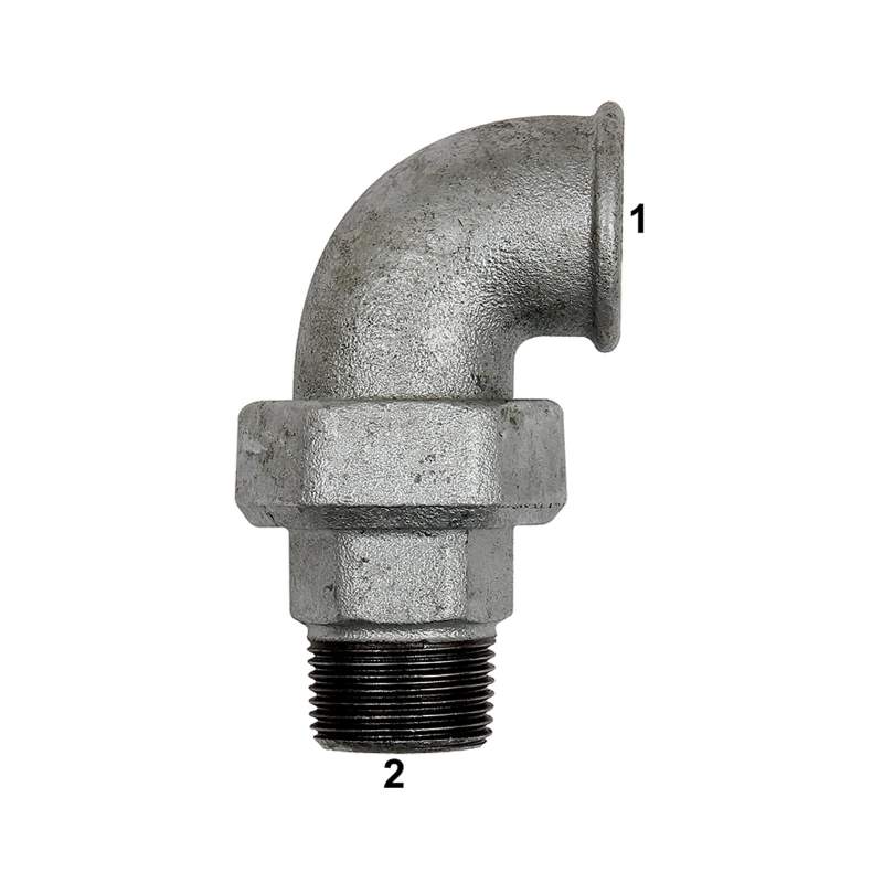 RIEGLER Verschraubung Bogen 98, IG/AG, Rp 1/4, R 1/4, schw. Temperguss