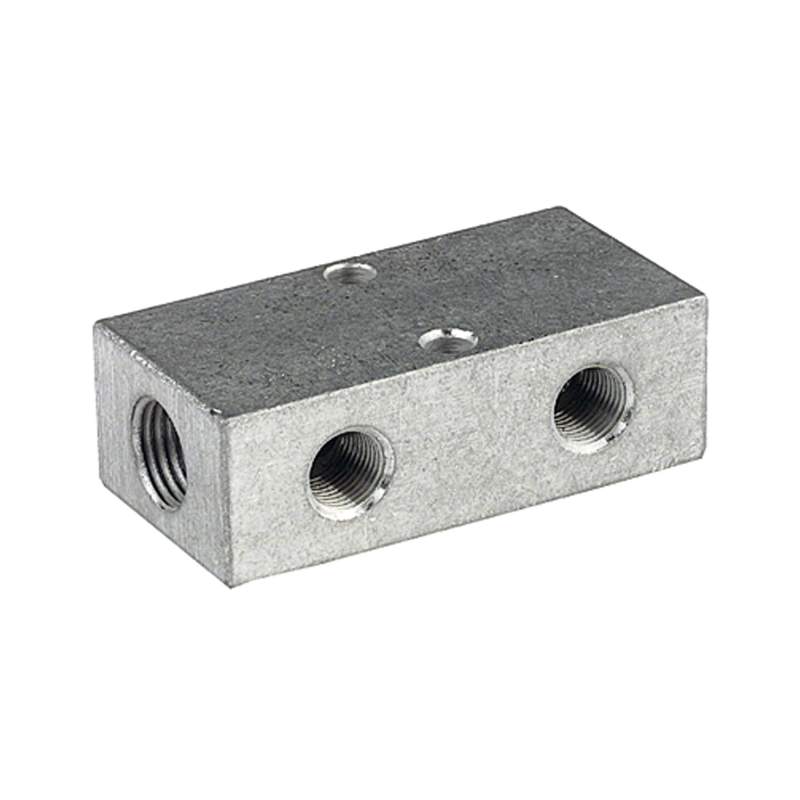 RIEGLER Verteilerleiste, Abgänge beidseitig, 2 x 1/4, 2 + 2 x 1/8, Alu