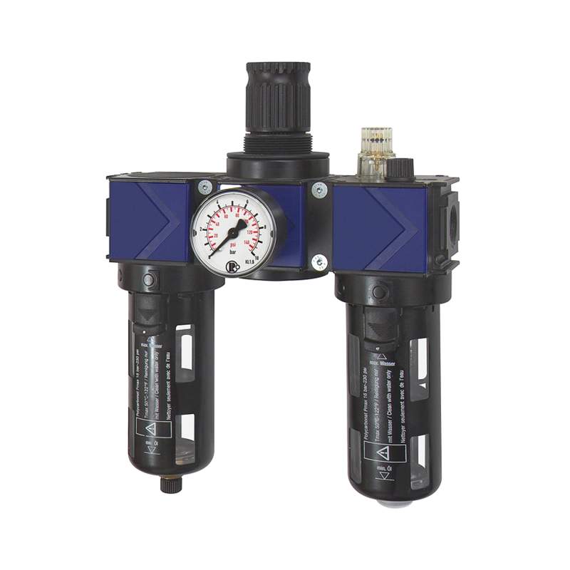 RIEGLER Wartungseinheit 3-tlg. »variobloc« PC-Beh., Schutzkorb, BG2, G3/4